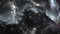 Space Flight Through Nebula. White Dwarf in Nebula