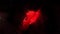 Space flight to glow red spiral cloud