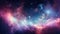 Space galaxy wallpaper, in shades of dark and light purple, realistic light and color use, vibrant skies, and realistic textures.