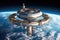 space hotel orbiting earth with stunning views