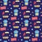 Space Invaders Cartoon Vector Seamless Pattern