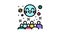 space kids party color icon animation