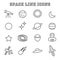 Space line icons