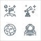 space line icons. linear set. quality vector line set such as astronaut, pluto, telescope