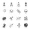 Space line icons set