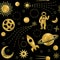 Space Luxury Gold Seamless Pattern