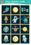 Space memory game cards with planets, alien, rocket. Matching astronomy activity with astronaut, star, earth. Remember and find