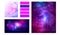 Space moodboard collage of vector illustrations. Purple galaxy layout for presentation