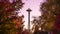 Space needle in a violet dusk