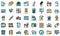 Space organization icons set vector flat