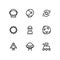 Space outline icon set. Contains icons such as astronaut, UFO Spaceship, Alien, and more