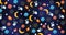 Space pattern, background of astronaut, planet, stars