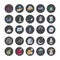 Space and Planets Isolated Vector icons set every single icons can be easily modified or edit this set consist with Collision, co