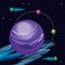 Space with pluto planet universe scene