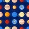 Space print. Seamless vector pattern. Planets of the Solar system on a dark background. Universe, outer space