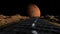 space road moon planet loop animation