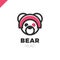 Space Robot Bear logo. Toy store lgotype