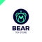 Space Robot Bear logotype. Toy store icon