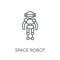 Space robot linear icon. Modern outline Space robot logo concept