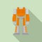 Space robot transformer icon, flat style