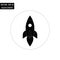 Space rocket black and white flat icon