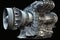 Space rocket engine in full test throttle. Generative Ai