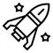 Space rocket icon outline vector. Core mission