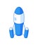 Space rocket isometric icon. Starship ready launch