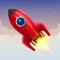 Space rocket launch, Startup creative idea.