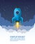 Space rocket launch, Startup creative idea, Rocket background, Vector illustration