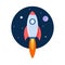 Space rocket launch Vector illustration, Concept of space, science, futuristic, travel exploration