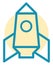 Space rocket ready to launch, icon