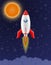 Space rocket retro spaceship vector illustration