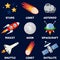 Space Rockets, Satellite & Comets Set