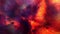 Space rotation flight into a star field and beatiful orange blue cloud Nebula