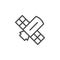 Space satellite line outline icon