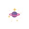 Space saturn planet flat style icon