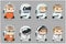 Space Sci-fi Cosmonaut Astronaut Spaceman Icons Set Cartoon RPG Game Flat Design Vector Illustration