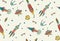 Space seamless pattern with rockets and spaceships.