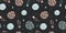 Space seamless patterns. Planet cosmos or universe
