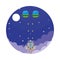 Space ship fighting with aliens 8 bits pixelated icon