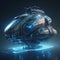 space ship front with glass windshield. Generative Ai