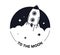 Space ship minimalist sticker