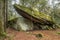 Space ship rock near Thurmansbang megalith granite rock formation in bavarian forest, Germany