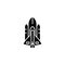 Space shuttle black icon concept. Space shuttle flat vector symbol, sign, illustration.