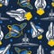 Space shuttle colorful seamless pattern