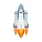 Space shuttle with fire on white background vector