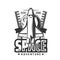 Space shuttle icon vector rocket on start and moon