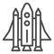 Space Shuttle line icon, transport symbol, Spaceship vector sign on white background, rocket icon in outline style for