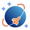 Space shuttle orbit flat icon. Spacecraft color icons in trendy flat style. Rocket gradient style design, designed for